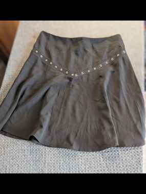 Cider Black A-Line Skirt with Eyelet Trim